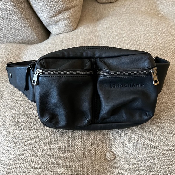 Longchamp Le Pliage Cuir Leather Black Belt Bag - Picture 13 of 13